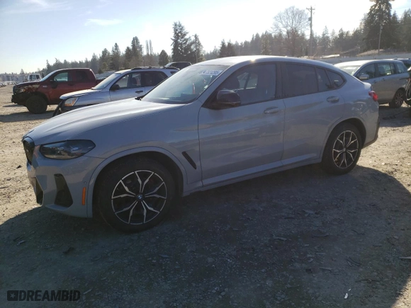 2023 BMW X4 M40i with VIN 5UX43DT00P9R86047, listed as a Copart auction lot 47321295 with 21,640 mi miles and Salvage Title. Bid and sale history available at carsss.com. Image 1.