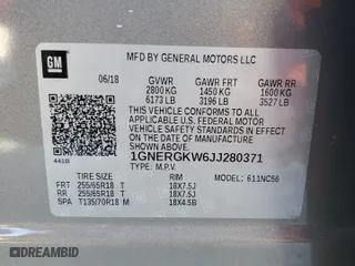 2018 Chevrolet Traverse LT Cloth with VIN 1GNERGKW6JJ280371, listed as a Copart auction lot 49669454 with 81,088 mi miles and Salvage Title. Bid and sale history available at carsss.com. Image 12.