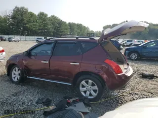 2007 Nissan Murano S with VIN JN8AZ08W47W601376, listed as a Copart auction lot 67046704 with 187,088 mi miles and Salvage Title. Bid and sale history available at carsss.com. Image 2.