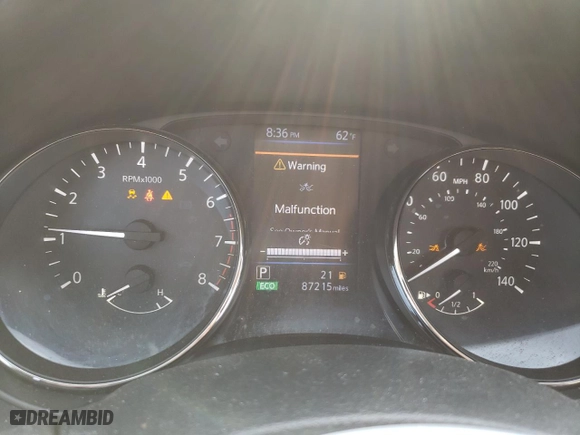 2019 Nissan Rogue SV with VIN JN8AT2MT9KW268447, listed as a Copart auction lot 52122585 with 87,215 mi miles and Salvage Title. Bid and sale history available at carsss.com. Image 9.