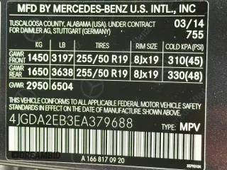 2014 Mercedes-Benz M 350 with VIN 4JGDA2EB3EA379688, listed as a Copart auction lot 55639635 with 57,549 mi miles and Clean Title. Bid and sale history available at DreamBid. Image 10.