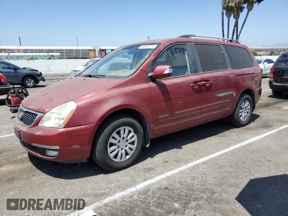 2014 Kia Sedona LX with VIN KNDMG4C72E6580997, listed as a Copart auction lot 60948224 with 189,808 mi miles and Clean Title. Bid and sale history available at carsss.com. Image 1.