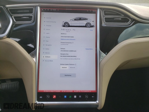 2014 Tesla Model S 60 с VIN 5YJSA1H18EFP33284, выставлен на аукционе Copart как лот 57434905 с пробегом 156 750 миль миль и Списание • Salvage title. История ставок и продаж доступна на DreamBid. Изображение 9.