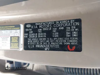 2014 Kia Soul with VIN KNDJN2A20E7077211, listed as a IAAI auction lot 42104641 with 90,241 mi miles and . Bid and sale history available at DreamBid. Image 9.