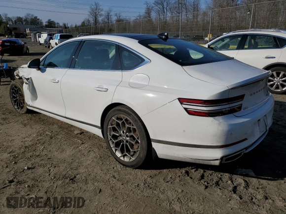 2021 Genesis G80 2.5T with VIN KMTGB4SC1MU078178, listed as a Copart auction lot 43626885 with Not Provided miles and Salvage Title. Bid and sale history available at DreamBid. Image 2.