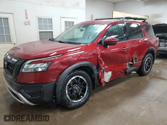 2023 Nissan Pathfinder Rock Creek with VIN 5N1DR3BD7PC231197, listed as a Copart auction lot 51751205 with 71,366 mi miles and Salvage title. Bid and sale history available at DreamBid. Image 1.
