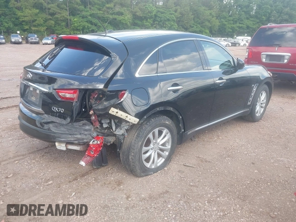 2016 Infiniti QX70 with VIN JN8CS1MU7GM670985, listed as a IAAI auction lot 42290094 with 154,588 mi miles and . Bid and sale history available at DreamBid. Image 4.