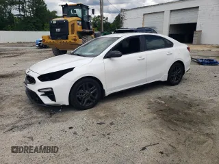 2021 Kia Forte GT-Line with VIN 3KPF34AD1ME366167, listed as a Copart auction lot 58036625 with 86,179 mi miles and Salvage title. Bid and sale history available at DreamBid. Image 1.