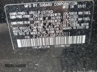2021 Subaru Forester Special Sports with VIN JF2SKARC4MH583011, listed as a Copart auction lot 63615835 with 33,149 mi miles and Salvage title. Bid and sale history available at DreamBid. Image 13.