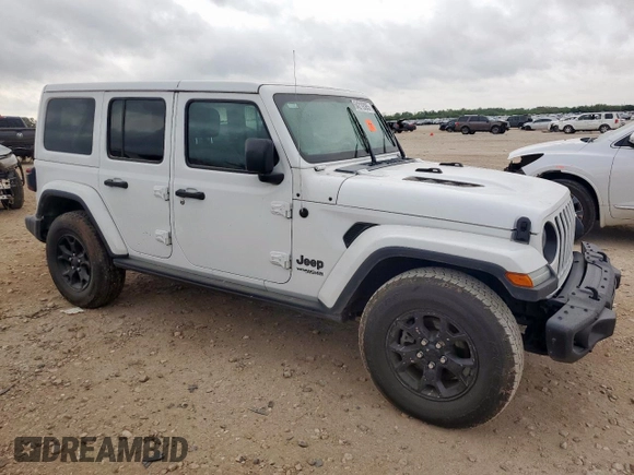 2018 Jeep Wrangler Unlimited Sahara with VIN 1C4HJXEG6JW294419, listed as a Copart auction lot 64219385 with Not provided miles and Salvage title. Bid and sale history available at DreamBid. Image 4.