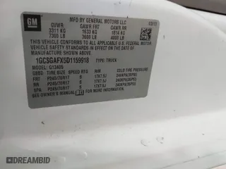 2013 Chevrolet Express Cargo Van with VIN 1GCSGAFX5D1159918, listed as a IAAI auction lot 41998023 with 279,473 mi miles. Bid and sale history available at carsss.com. Image 9.