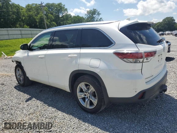 2015 Toyota Highlander Limited with VIN 5TDDKRFH9FS198404, listed as a Copart auction lot 59131925 with 121,888 mi miles and Salvage title. Bid and sale history available at DreamBid. Image 2.