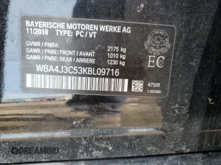 2019 BMW 4 Series 430i xDrive with VIN WBA4J3C53KBL09716, listed as a Copart auction lot 49602685 with 123,258 mi miles and Salvage title. Bid and sale history available at DreamBid. Image 13.