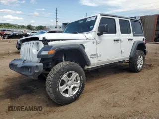 2018 Jeep Wrangler Unlimited Sport S with VIN 1C4HJXDG5JW136672, listed as a Copart auction lot 60204425 with 151,411 mi miles and Salvage title. Bid and sale history available at DreamBid. Image 1.