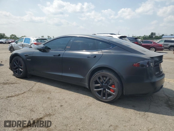 2022 Tesla Model S Plaid with VIN 5YJSA1E66NF460913, listed as a Copart auction lot 60534665 with 47,595 mi miles and Salvage title. Bid and sale history available at DreamBid. Image 2.