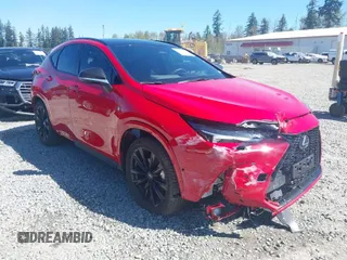 2025 Lexus NX with VIN JTJKKCFZ9S2043833, listed as a IAAI auction lot 42062661 with 9,850 mi miles. Bid and sale history available at carsss.com. Image 1.