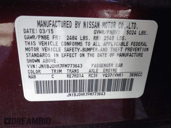 2015 Infiniti QX50 z VIN JN1BJ0HR7FM773643, wystawiony jako IAAI lot #41825903 z przebiegiem 68 488 mil mil oraz . Historia ofert i sprzedaży dostępna na DreamBid. Obrazek 9.