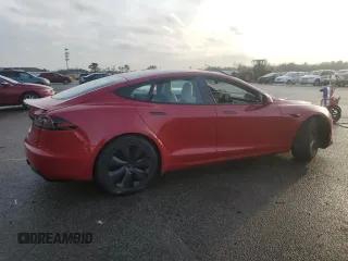 2022 Tesla Model S Plaid with VIN 5YJSA1E61NF488716, listed as a Copart auction lot 45325785 with Not provided miles and Salvage title. Bid and sale history available at DreamBid. Image 3.
