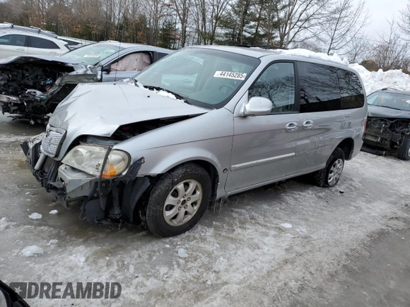 2005 Kia Sedona LX with VIN KNDUP132656639441, listed as a Copart auction lot 44145285 with 81,731 mi miles and Clean Title. Bid and sale history available at carsss.com. Image 1.