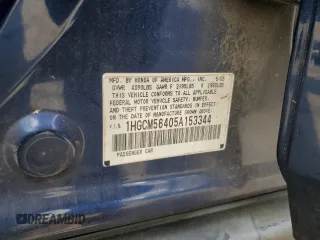 2005 Honda Accord LX with VIN 1HGCM56405A153344, listed as a Copart auction lot 63668715 with 118,180 mi miles and Salvage title. Bid and sale history available at DreamBid. Image 12.