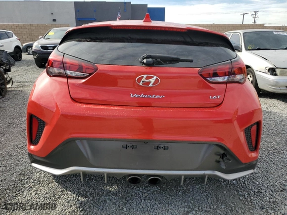 2019 Hyundai Veloster Turbo R-Spec with VIN KMHTH6AB5KU005369, listed as a Copart auction lot 43833985 with 52,768 mi miles and Salvage Title. Bid and sale history available at carsss.com. Image 6.