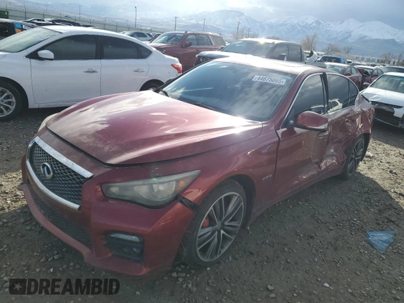 2014 Infiniti Q50 Hybrid Sport with VIN JN1AV7ARXEM702518, listed as a Copart auction lot 44675065 with 132,754 mi miles and Salvage Title. Bid and sale history available at carsss.com. Image 1.