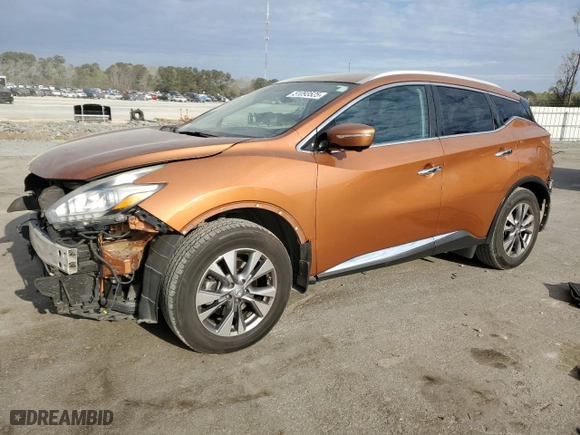 2015 Nissan Murano SV with VIN 5N1AZ2MG9FN212061, listed as a Copart auction lot 51093525 with 91,440 mi miles and Salvage Title. Bid and sale history available at carsss.com. Image 1.