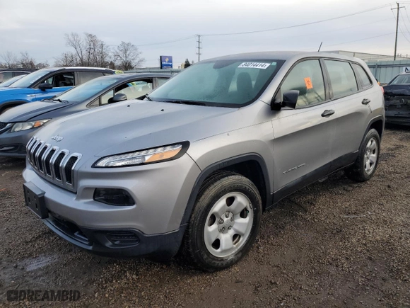 2016 Jeep Cherokee Sport with VIN 1C4PJMAB9GW251450, listed as a Copart auction lot 84014414 with 45,485 mi miles and Salvage Title. Bid and sale history available at carsss.com. Image 1.