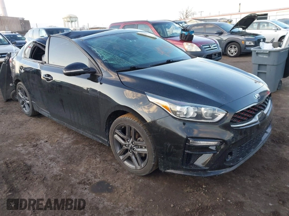 2020 Kia Forte GT-Line with VIN 3KPF34AD0LE145898, listed as a IAAI auction lot 41293548 with 48,555 mi miles. Bid and sale history available at carsss.com. Image 1.