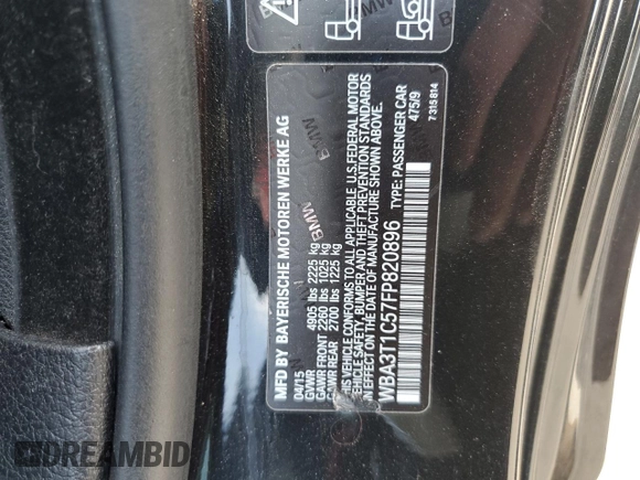 2015 BMW 4 Series 428i xDrive z VIN WBA3T1C57FP820896, wystawiony jako Copart lot #62681495 z przebiegiem 147 357 mil mil oraz Szkoda całkowita • Salvage title. Historia ofert i sprzedaży dostępna na DreamBid. Obrazek 13.