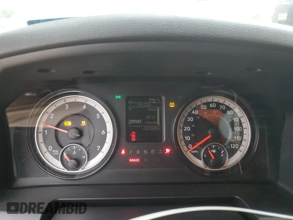 2023 Ram 1500 Tradesman with VIN 1C6RR7FT5PS537475, listed as a Copart auction lot 55793415 with 46,382 mi miles and Salvage title. Bid and sale history available at DreamBid. Image 9.