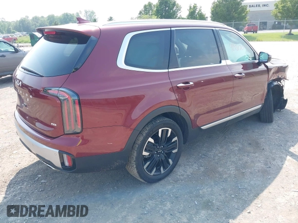 2023 Kia Telluride SX X-Pro with VIN 5XYP5DGC8PG376862, listed as a IAAI auction lot 42481710 with 17,517 mi miles and . Bid and sale history available at DreamBid. Image 4.