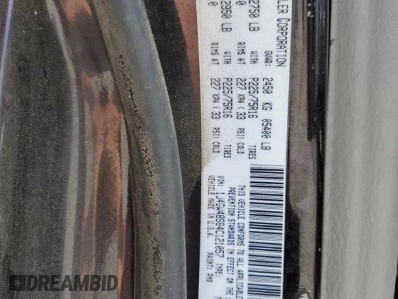 2004 Jeep Grand Cherokee Laredo with VIN 1J4GW48S64C121057, listed as a Copart auction lot 67765474 with 166,359 mi miles and Salvage title. Bid and sale history available at DreamBid. Image 15.