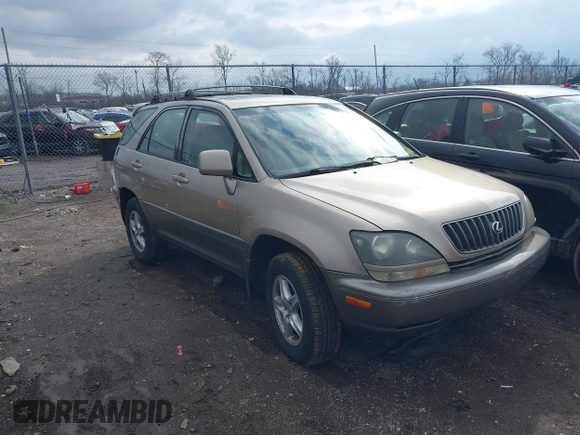 1999 Lexus RX 300 Luxury SUV with VIN JT6HF10U6X0054124, listed as a IAAI auction lot 41566201 with 220,462 mi miles. Bid and sale history available at carsss.com. Image 1.