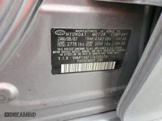 2007 Hyundai Azera SE with VIN KMHFC46F17A195076, listed as a Copart auction lot 78274754 with 111,612 mi miles and Salvage Title. Bid and sale history available at carsss.com. Image 12.