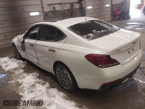 2020 Genesis G70 3.3T with VIN KMTG34LE6LU053580, listed as a IAAI auction lot 41220095 with 75,219 mi miles and . Bid and sale history available at DreamBid. Image 3.