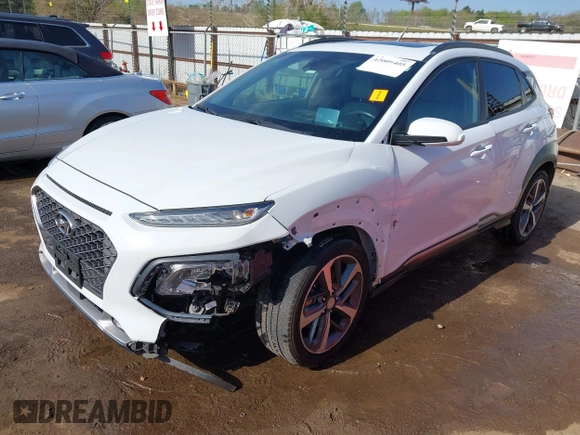 2019 Hyundai Kona Ultimate with VIN KM8K53A53KU373496, listed as a IAAI auction lot 42009405 with 69,206 mi miles and . Bid and sale history available at carsss.com. Image 2.