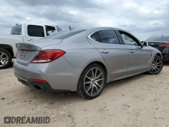 2020 Genesis G70 3.3T z VIN KMTG34LE2LU063944, wystawiony jako Copart lot #53938665 z przebiegiem 50 187 mil mil oraz Czysty tytuł • Clean title. Historia ofert i sprzedaży dostępna na DreamBid. Obrazek 3.