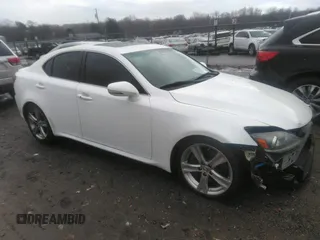2013 Lexus IS with VIN JTHBE5C28D5031492, listed as a IAAI auction lot 41762318 with 162,321 mi miles. Bid and sale history available at carsss.com. Image 1.