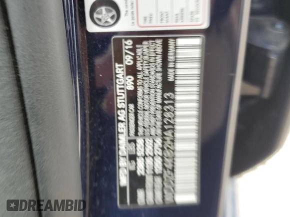 2017 Mercedes-Benz E 300 Luxury with VIN WDDZF4KB2HA128313, listed as a Copart auction lot 54372285 with 60,484 mi miles and Salvage title. Bid and sale history available at DreamBid. Image 12.