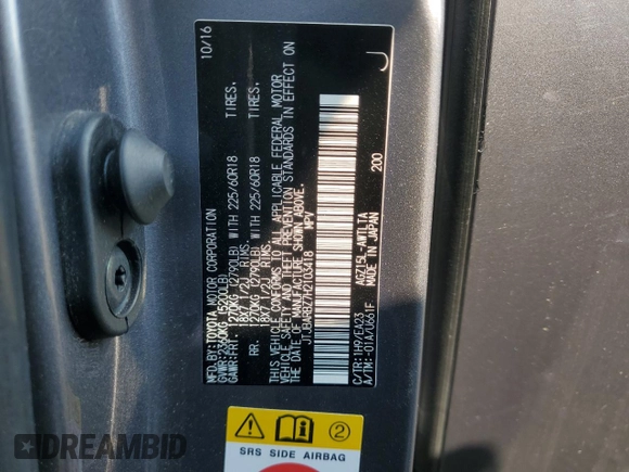 2017 Lexus NX 200t с VIN JTJBARBZ7H2103418, выставлен на аукционе Copart как лот 58159275 с пробегом 80 075 миль миль и Чистый • Clean title. История ставок и продаж доступна на DreamBid. Изображение 14.