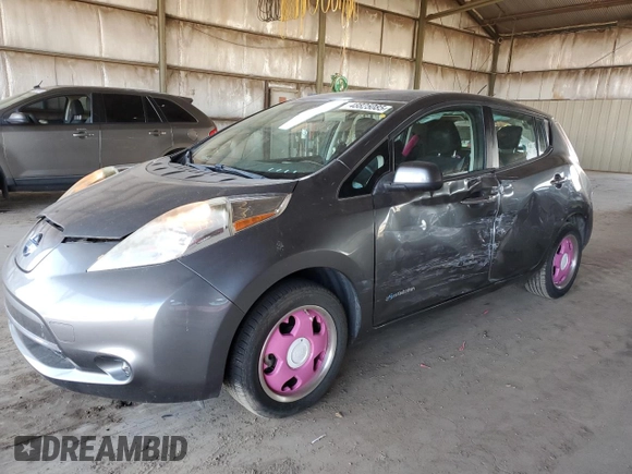 2015 Nissan LEAF SV with VIN 1N4AZ0CP2FC325684, listed as a Copart auction lot 48825085 with 38,342 mi miles and Salvage Title. Bid and sale history available at DreamBid. Image 1.