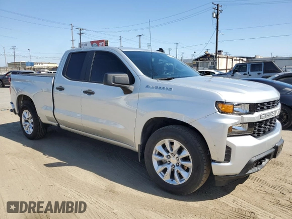 2021 Chevrolet Silverado 1500 Custom with VIN 1GCRWBEKXMZ320746, listed as a Copart auction lot 57494225 with 47,867 mi miles and Salvage Title. Bid and sale history available at DreamBid. Image 4.
