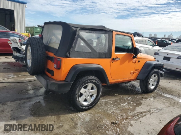 2013 Jeep Wrangler Sport with VIN 1C4AJWAG7DL550851, listed as a Copart auction lot 88639225 with Not Provided miles and Salvage Title. Bid and sale history available at carsss.com. Image 3.