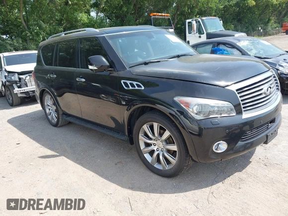 2014 Infiniti QX80 with VIN JN8AZ2NEXE9064144, listed as a IAAI auction lot 42810995 with 210,231 mi miles and . Bid and sale history available at DreamBid. Image 1.