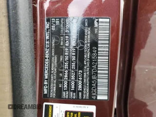 2013 Mercedes-Benz M 350 z VIN 4JGDA5JB7DA215849, wystawiony jako Copart lot #42850805 z przebiegiem Nie podano mil oraz Szkoda całkowita • Salvage title. Historia ofert i sprzedaży dostępna na DreamBid. Obrazek 16.
