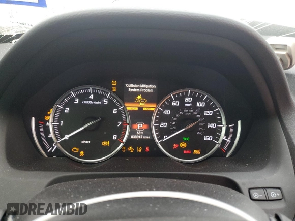 2020 Acura TLX w/Technology Pkg with VIN 19UUB2F48LA001673, listed as a Copart auction lot 86425704 with 38,947 mi miles and Salvage Title. Bid and sale history available at carsss.com. Image 9.