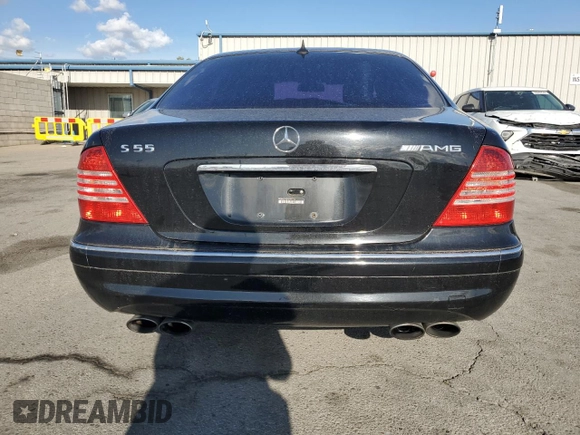 2004 Mercedes-Benz S 55 AMG with VIN WDBNG74J54A407159, listed as a Copart auction lot 51327975 with 129,074 mi miles and Salvage Title. Bid and sale history available at DreamBid. Image 6.