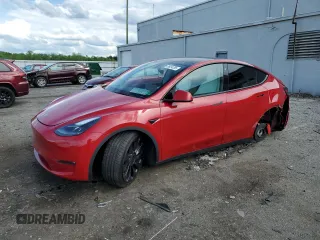 2022 Tesla Model Y Performance with VIN 7SAYGDEF6NF337996, listed as a Copart auction lot 56039515 with 16,468 mi miles and Salvage title. Bid and sale history available at DreamBid. Image 1.