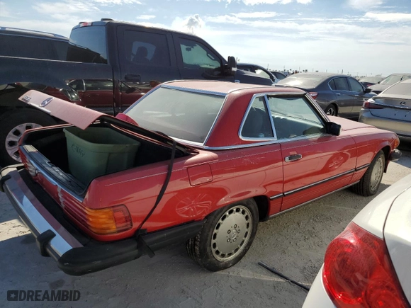 1987 Mercedes-Benz 560 Series 560SL with VIN WDBBA48D8HA071312, listed as a Copart auction lot 75493394 with NaN miles and Non Repairable. Bid and sale history available at carsss.com. Image 3.
